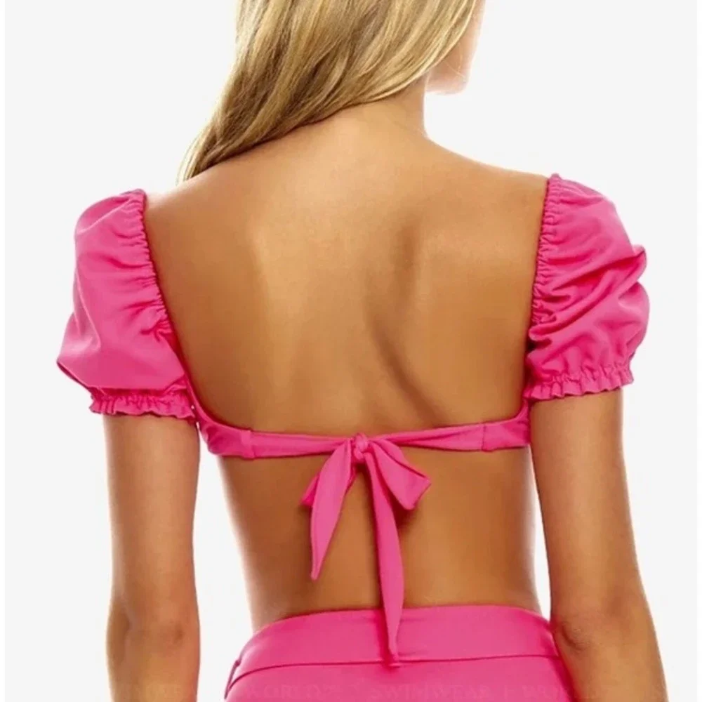 Agua Bendita Romina Pink Swim Top Only Size XL New with Tag NWT